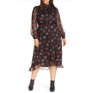WORN ONCE! Vince Camuto Floral Midi Dress